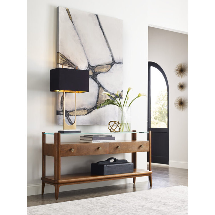 Martine Clear Glass Top Cherry Wood Cocktail Table with Storage