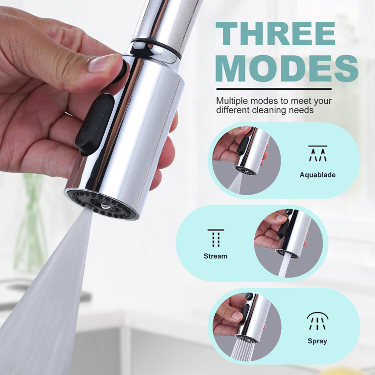 Polished Chrome Kitchen Faucet Spray Head with 9 Adapters