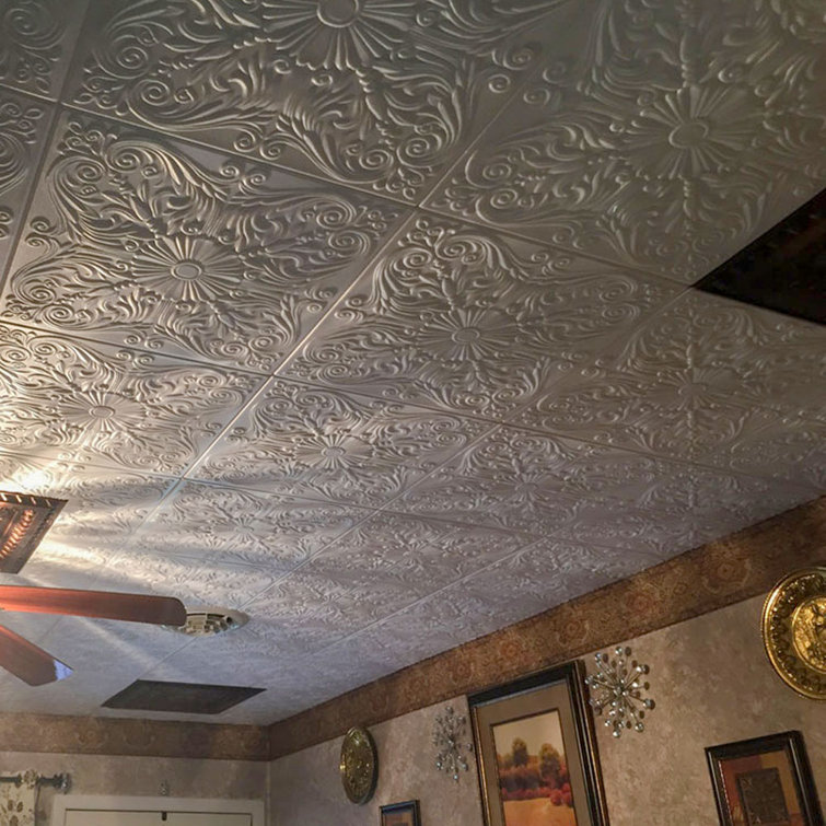 Victorian Ultra Pure White Polystyrene Glue-Up Ceiling Tile