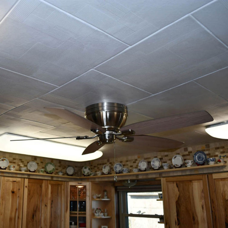 Ultra Pure White Faux Tin Glue-Up Ceiling Tile