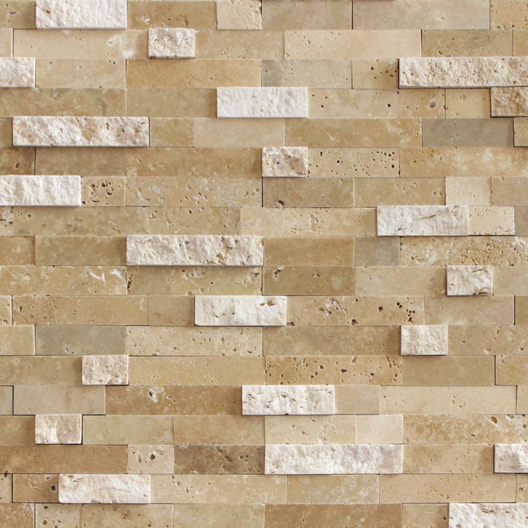 Beige 3D Natural Stone Peel and Stick Mosaic Tile