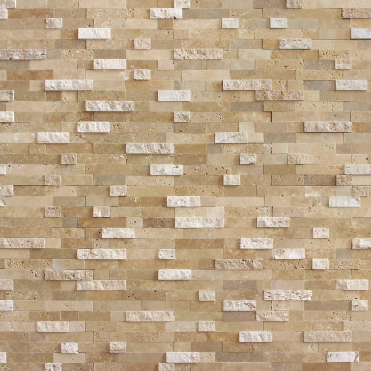 Beige 3D Natural Stone Peel and Stick Mosaic Tile