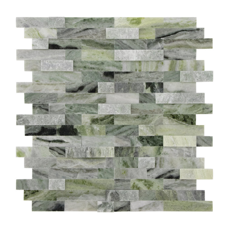 Emerald Green Natural Marble Peel and Stick Mosaic Tile