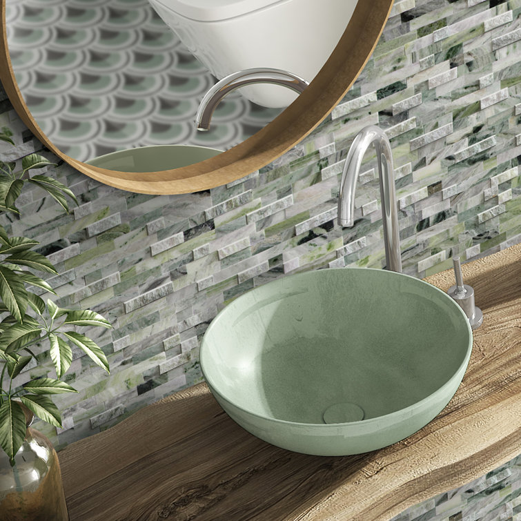 Emerald Green Natural Marble Peel and Stick Mosaic Tile