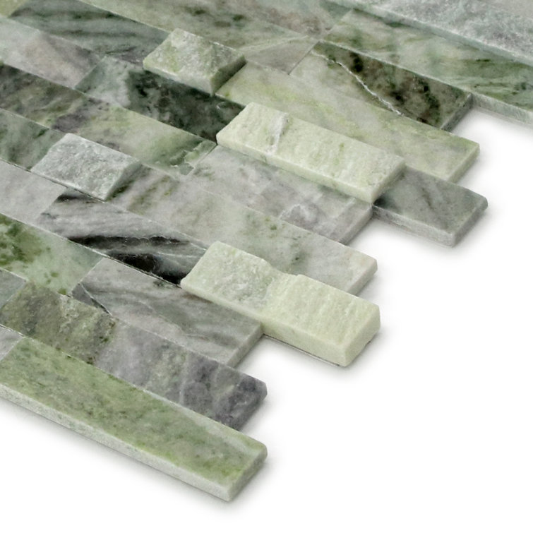 Emerald Green Natural Marble Peel and Stick Mosaic Tile