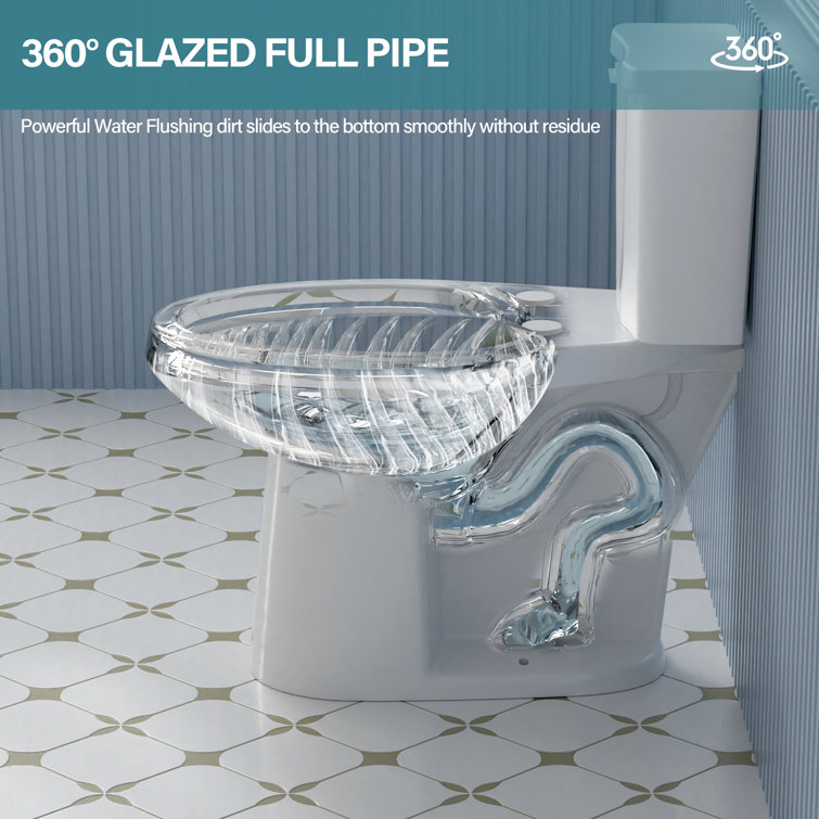 Aguamaph 20 in. White Elongated Two-Piece Toilet with Seat