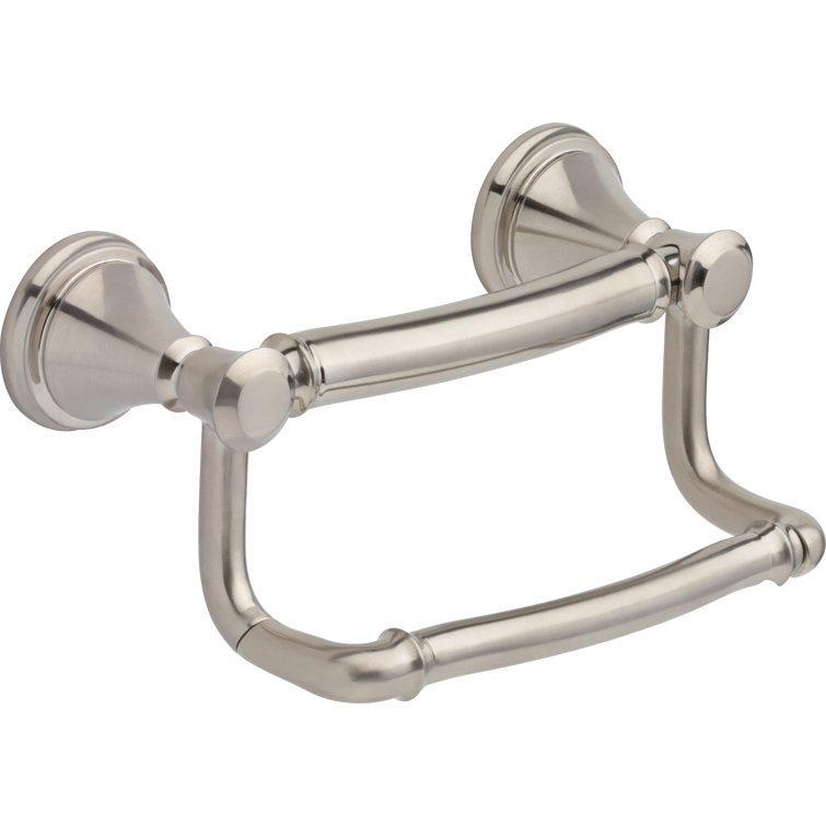 Brilliance Stainless Steel Wall Mount Toilet Paper Holder with Assist Bar