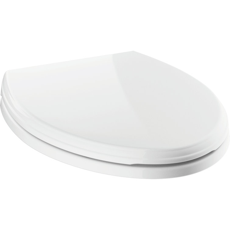 White Elongated Modern Toilet Seat with NoSlip Bumpers