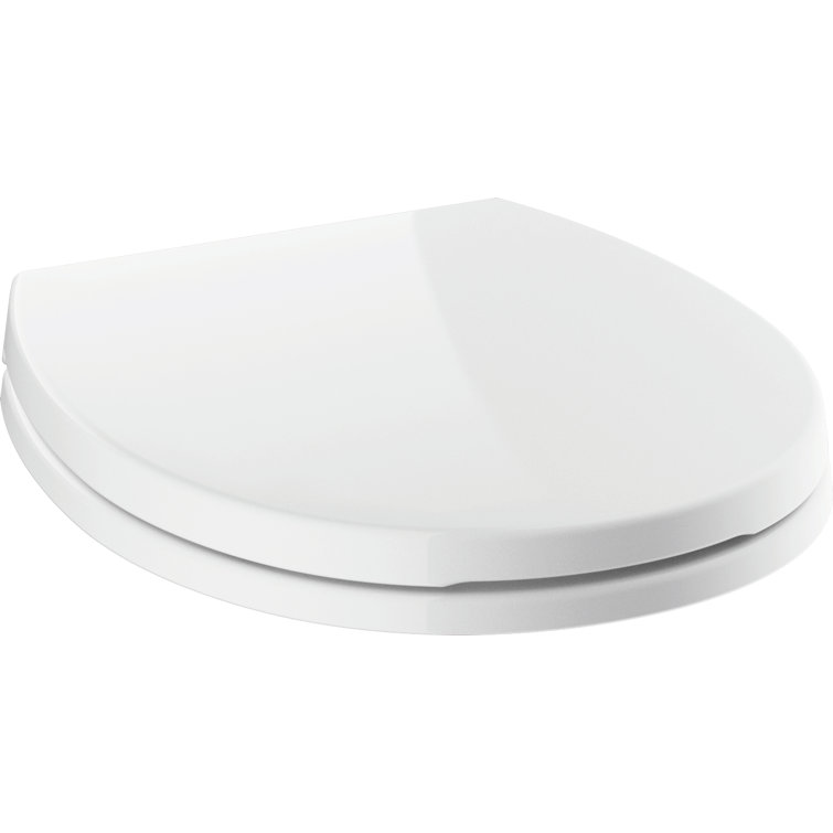 White Elongated Modern Toilet Seat with NoSlip Bumpers