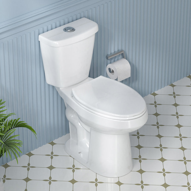 19 in. White Vitreous China Dual Flush Elongated Toilet