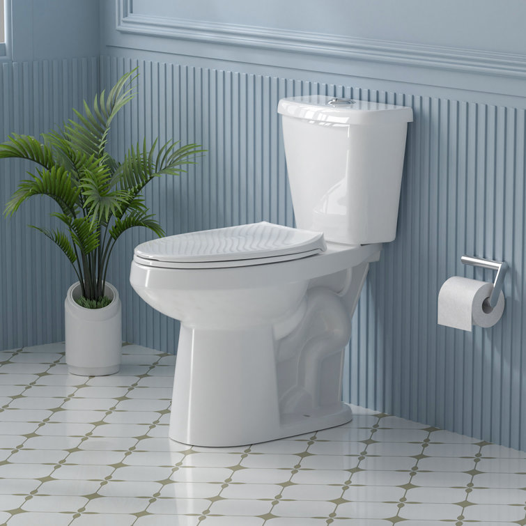 19 in. White Vitreous China Dual Flush Elongated Toilet