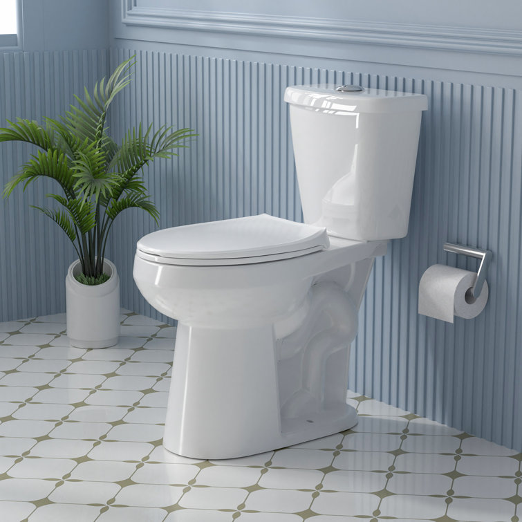 19" White Vitreous China Dual Flush Round Two-Piece Toilet