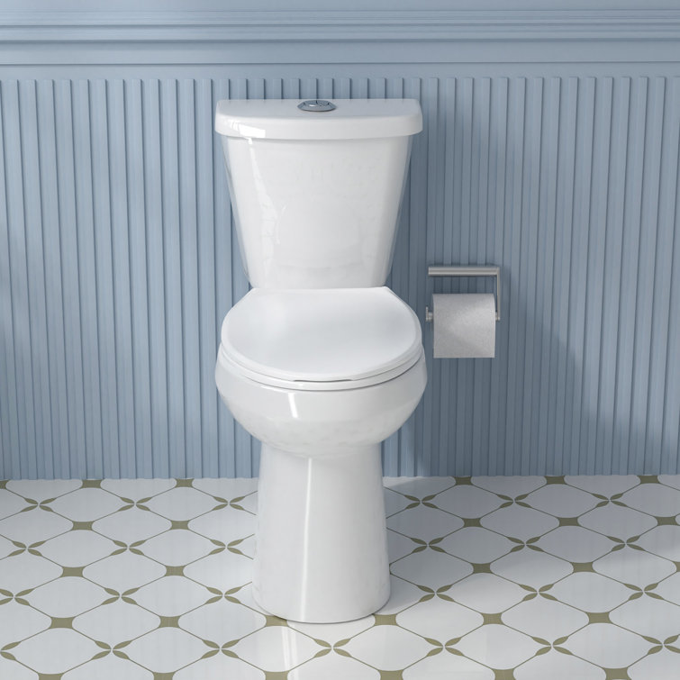 19" White Vitreous China Dual Flush Round Two-Piece Toilet