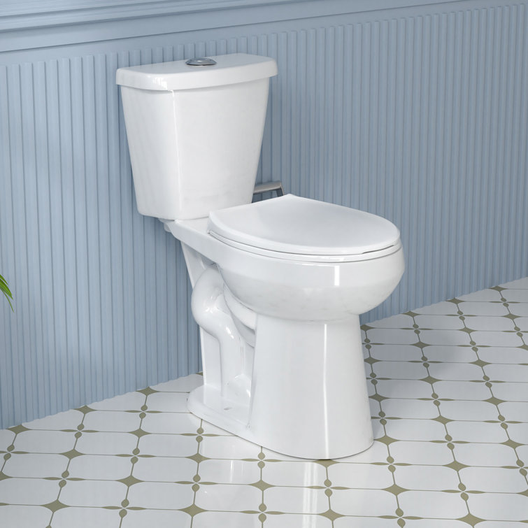 19" White Vitreous China Dual Flush Round Two-Piece Toilet