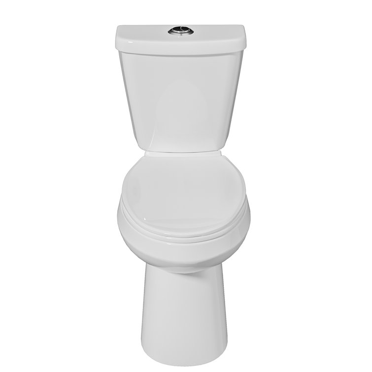 19" White Vitreous China Dual Flush Round Two-Piece Toilet