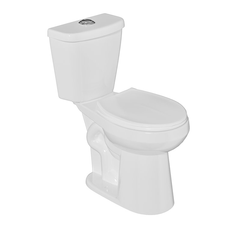 19" White Vitreous China Dual Flush Round Two-Piece Toilet
