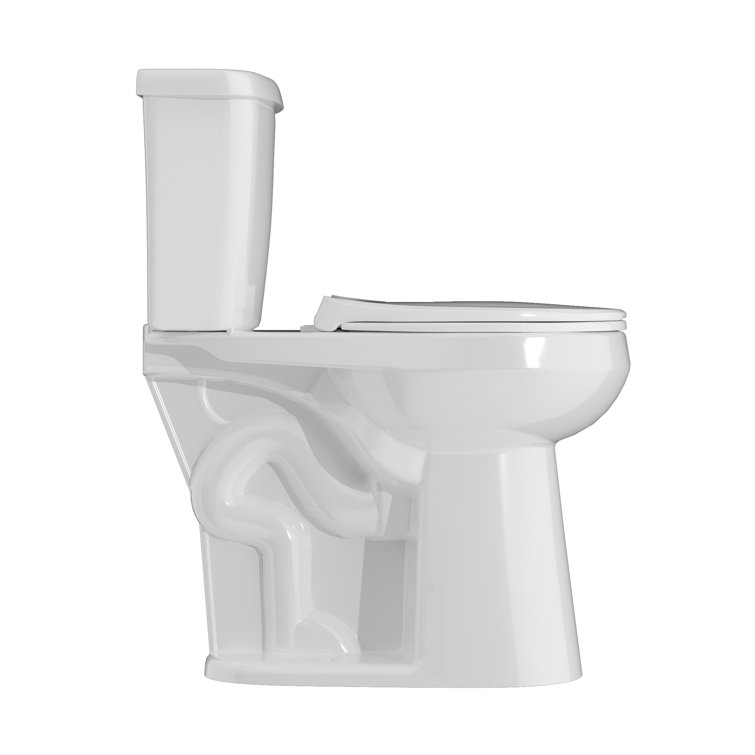 19" White Vitreous China Dual Flush Round Two-Piece Toilet