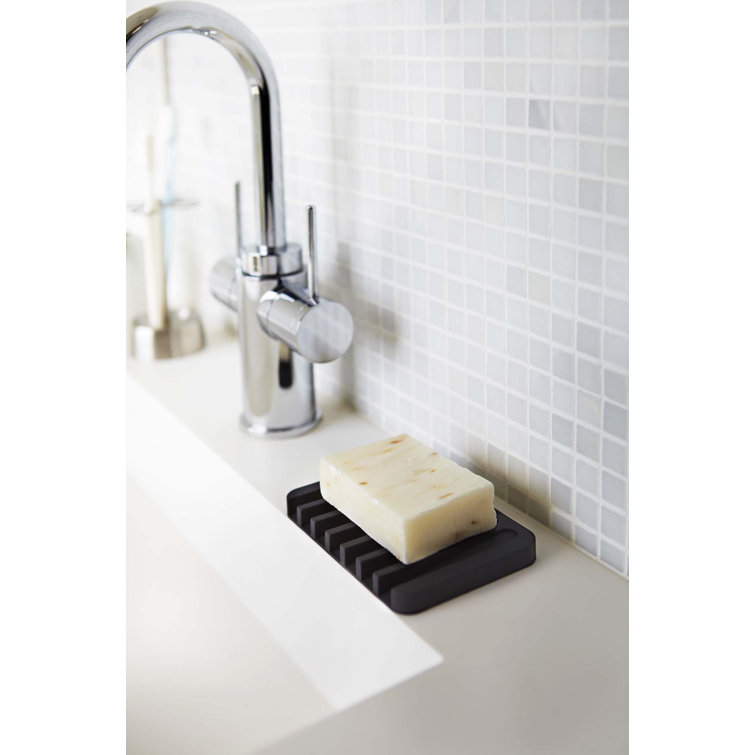 Black Self-Draining Silicone Soap Tray