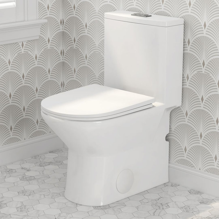 Naples White Dual Flush Compact Chair Height Elongated Toilet