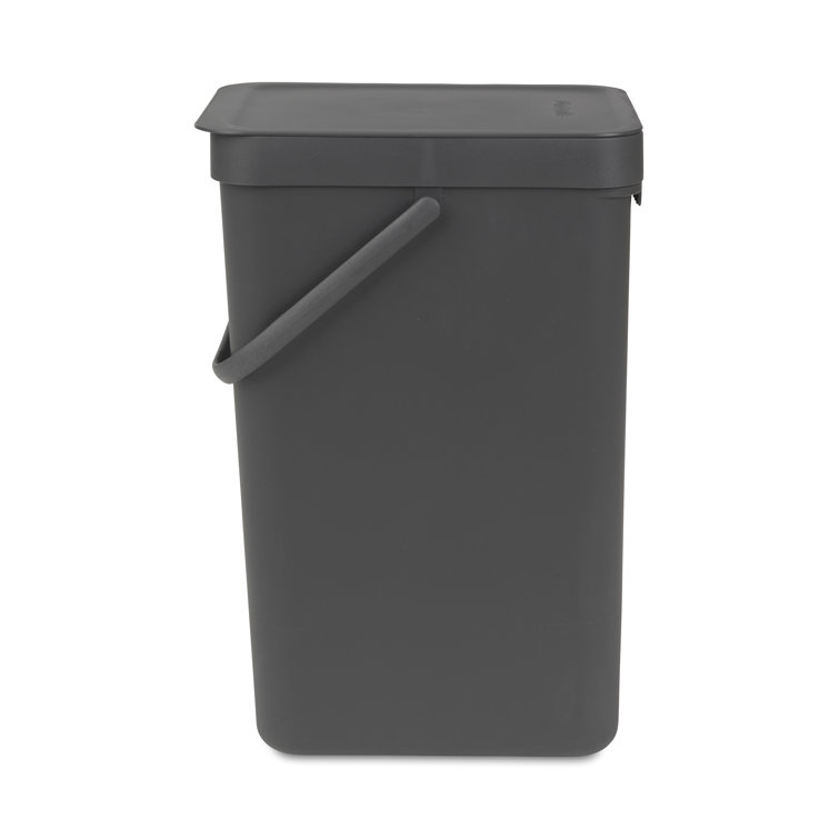 Gray Polypropylene 4.2 Gallon Recycling Bin for Kids