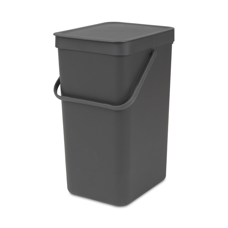 Gray Polypropylene 4.2 Gallon Recycling Bin for Kids