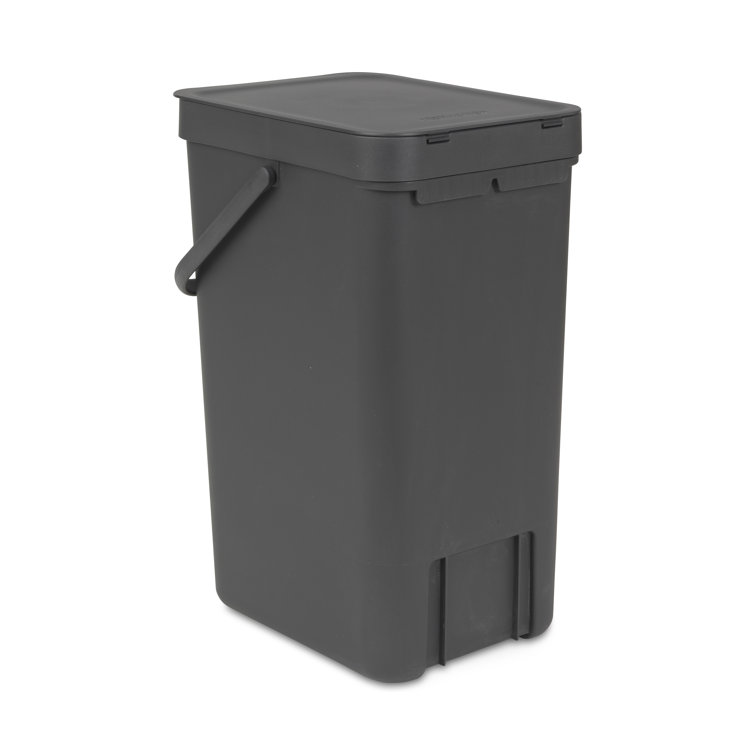 Gray Polypropylene 4.2 Gallon Recycling Bin for Kids