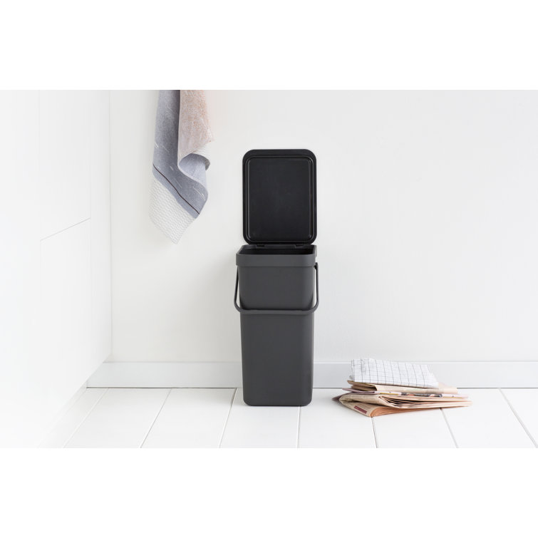Gray Polypropylene 4.2 Gallon Recycling Bin for Kids