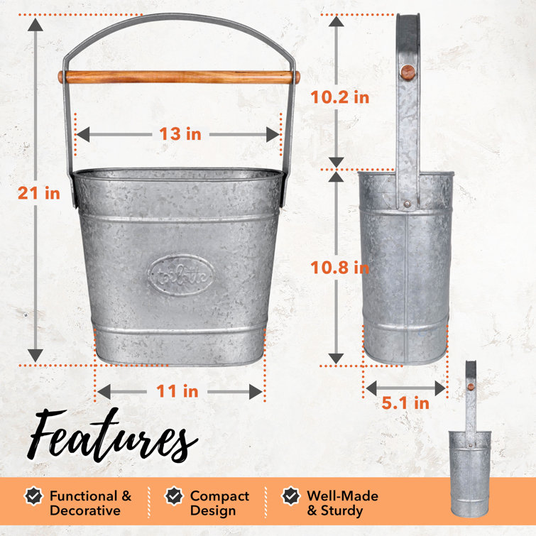 Galvanized Silver Farmhouse Free Standing Toilet Paper Holder with Storage