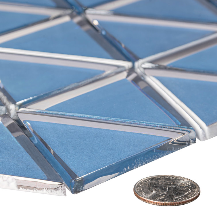 Bluester Beveled Mirrored Glass Mosaic Wall Tile Sheet