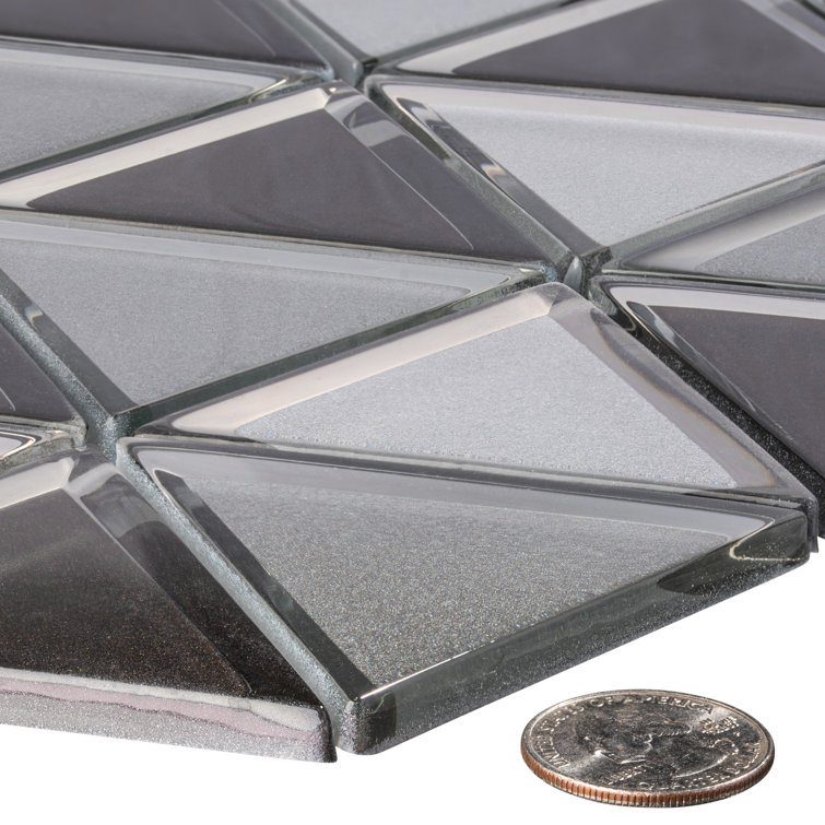 Bleum 3" Beveled Mirrored Glass Irregular Mosaic Tile Sheet