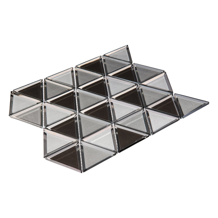 Bleum 3" Beveled Mirrored Glass Irregular Mosaic Tile Sheet