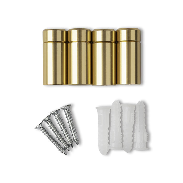 Gold 1-Inch Acrylic Floating Frame Wall Mount Hardware Set