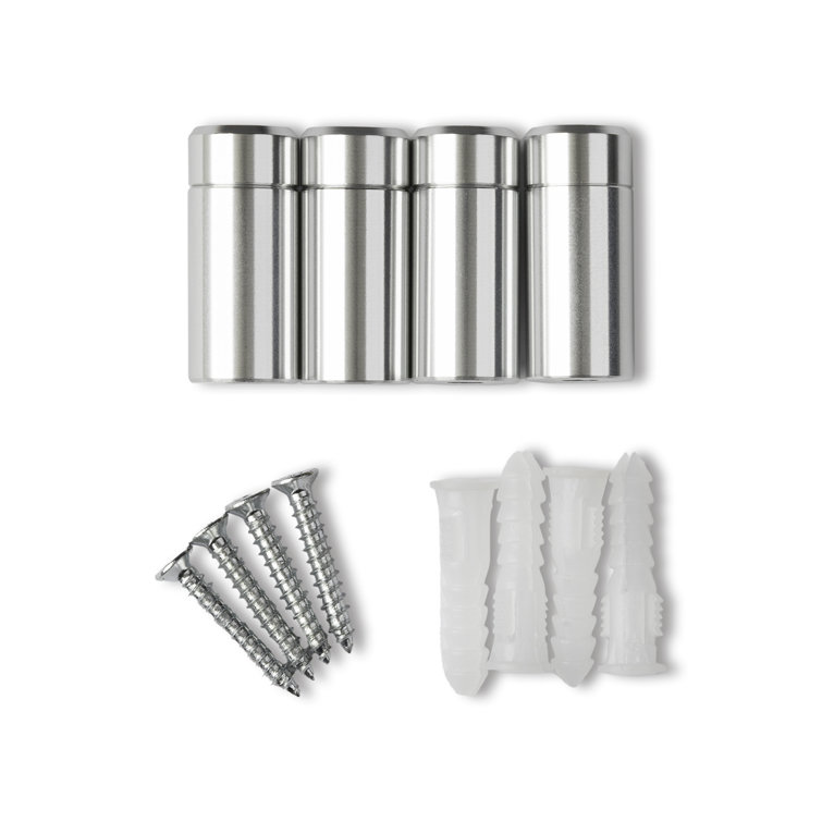 Silver 1-Inch Acrylic Floating Frame Wall Mounts (Pack of 4)