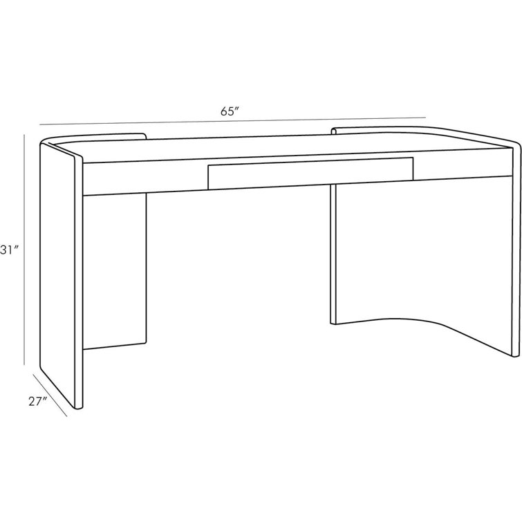 Gray and Black Wood Desk with Drawer and Charcoal Lacquer Finish