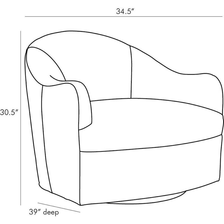Frost Linen Barrel Swivel Lounge Chair with Blackened Iron Base