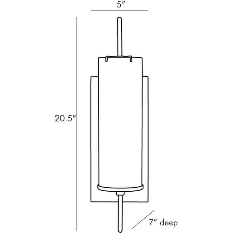 Bronze and Black Frosted Glass Cylinder Outdoor Sconce