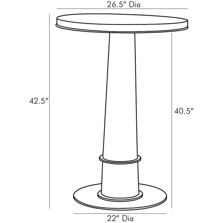 Kamile Smoke Gray Oak and Iron Round Bar Table