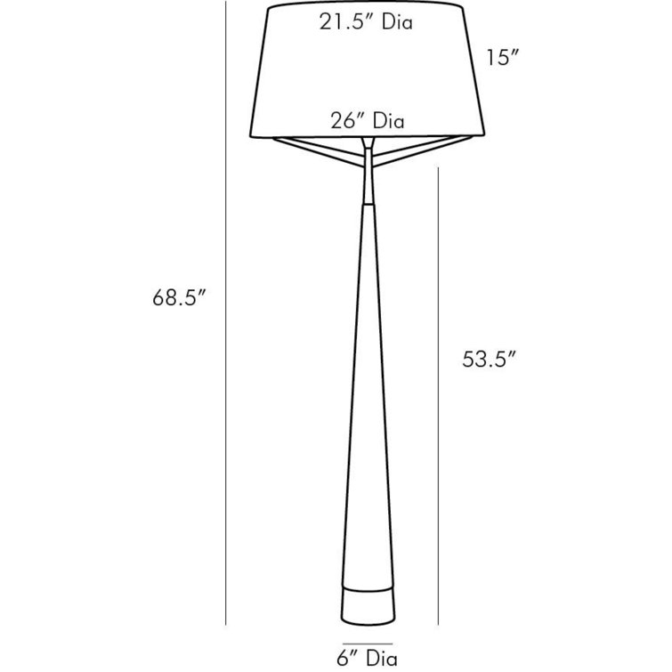 Ivory and White Linen Modern Floor Lamp