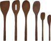 Premium Dark Brown Beechwood Utensil Set of 6