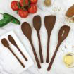 Premium Dark Brown Beechwood Utensil Set of 6