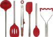 Cayenne Red Silicone and Stainless Steel 6-Piece Utensil Set