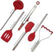 Cayenne Red Silicone and Stainless Steel 6-Piece Utensil Set