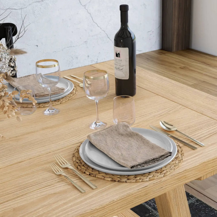 Blonde Oak 72'' Rectangular Solid Wood Farmhouse Table