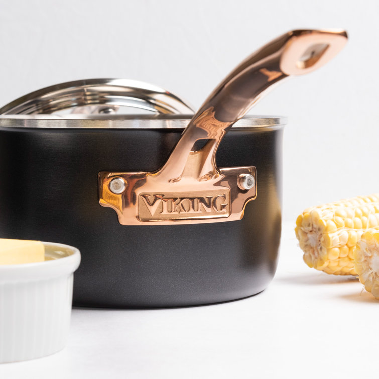 Viking 11-Piece Matte Black and Copper Cookware Set