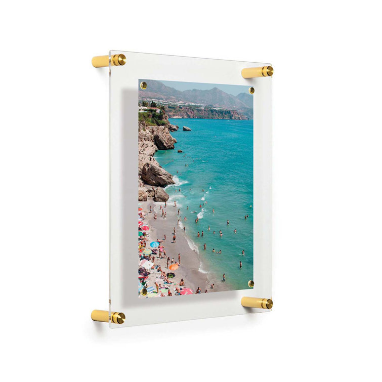 Gold 12x14 Floating Acrylic Wall Frame with Magnets