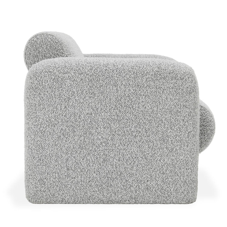 Mercury Gray Handcrafted Boucle Fabric Accent Chair