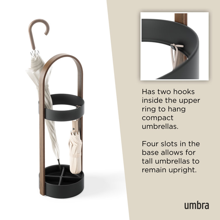 Bellwood Resin-Based Water-Resistant Umbrella Stand with Wood Veneer