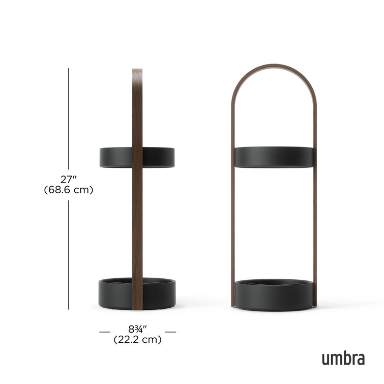 Bellwood Resin-Based Water-Resistant Umbrella Stand with Wood Veneer