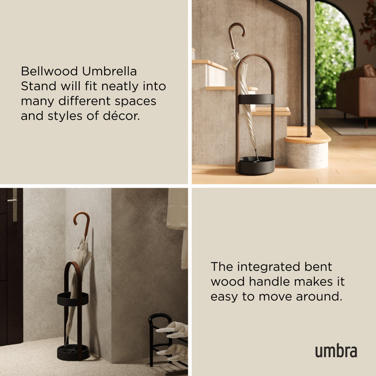 Bellwood Resin-Based Water-Resistant Umbrella Stand with Wood Veneer