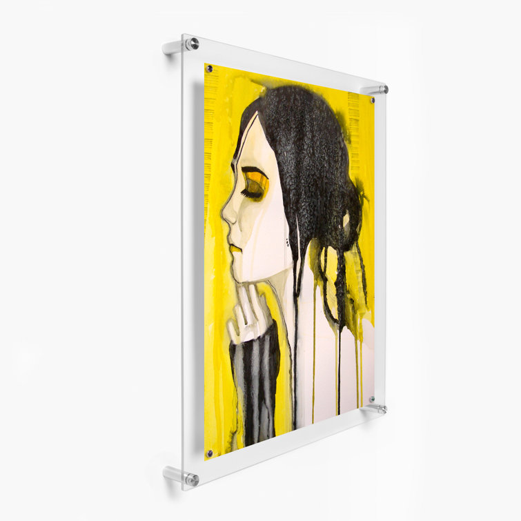 Silver Acrylic Floating Wall Frame with Magnet Hardware